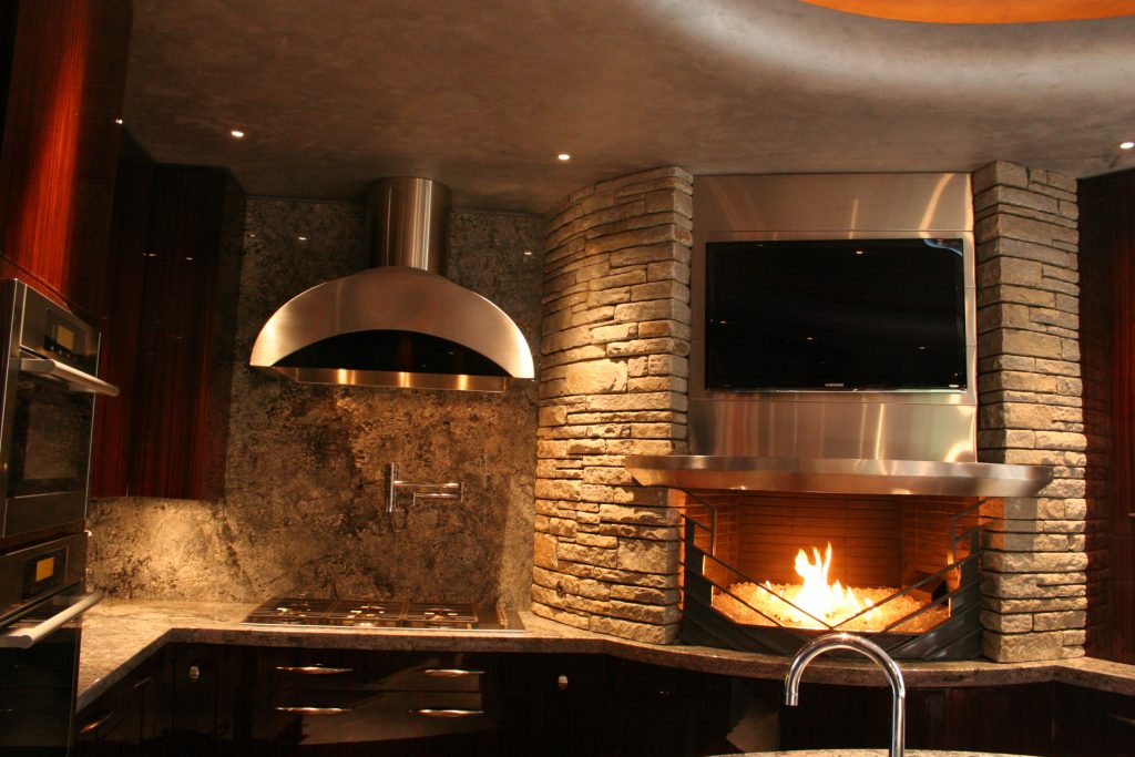 This is a Custom Hood and Fireplace